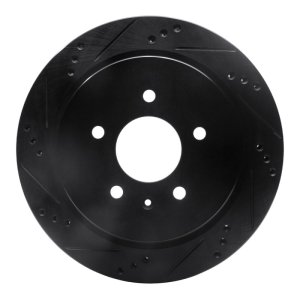 Cadillac CTS Brake Rotor (1) - Rear Left - R1 Concepts - Drilled & Slotted - Black - `03-`11